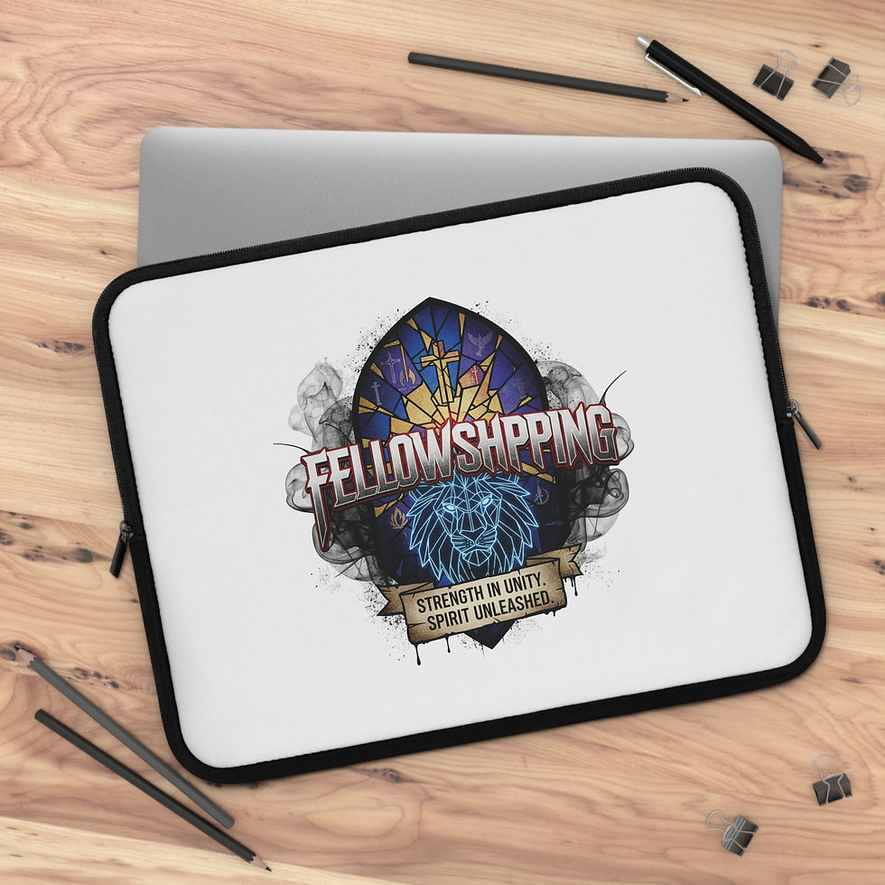 Thumbnail: Fellowshipping Laptop Sleeve — Strength in Unity, Spirit Unleashed