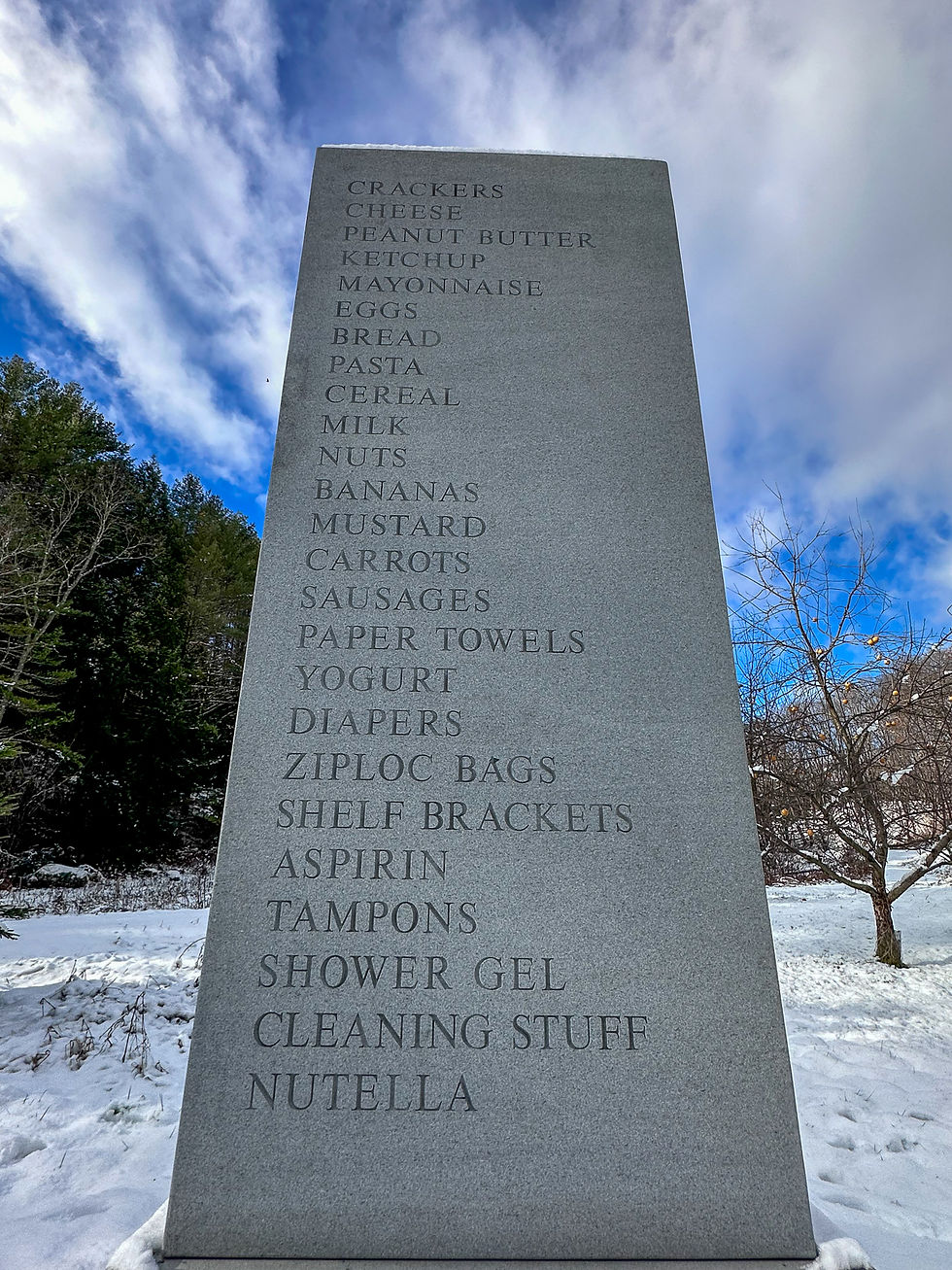 Memorial (2016) by David Shrigley (Hall Art Foundation, Reading, Vermont)