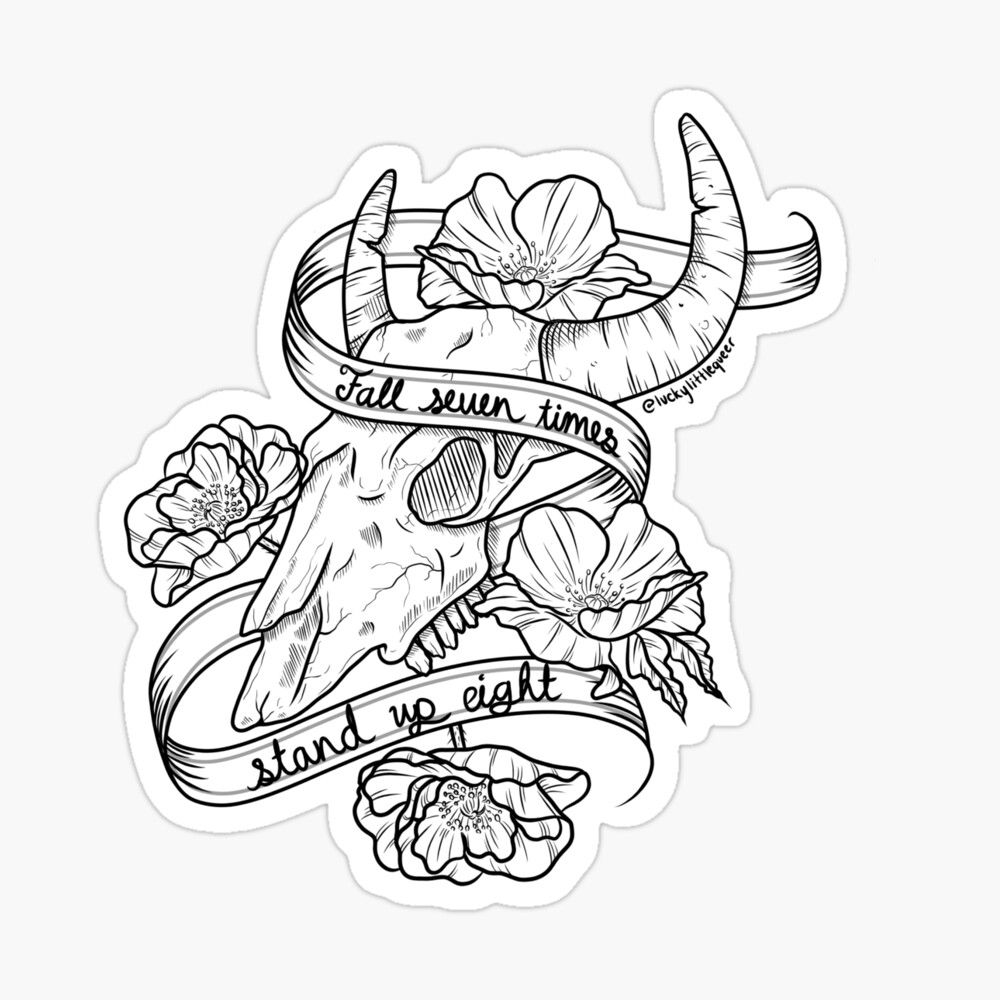 Fall 7 Times, Stand Up 8 Sticker