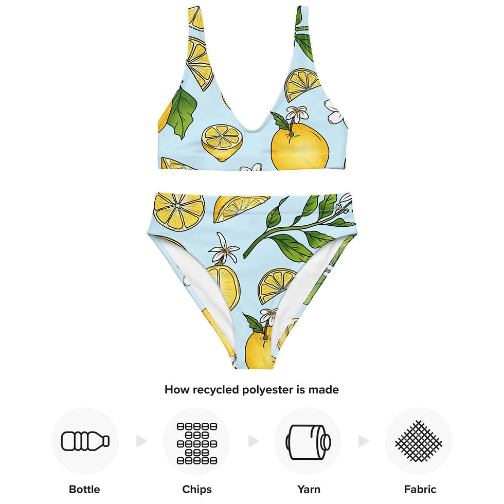 Thumbnail: Botanical Lemon Recycled High-Waisted Bikini Set