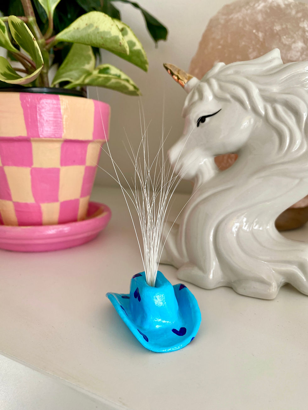Thumbnail: Mini Blue Cowboy Hat Vase
