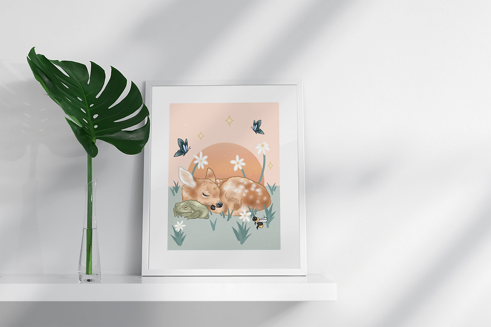 Thumbnail: Foal and Toad Take a Nap Print