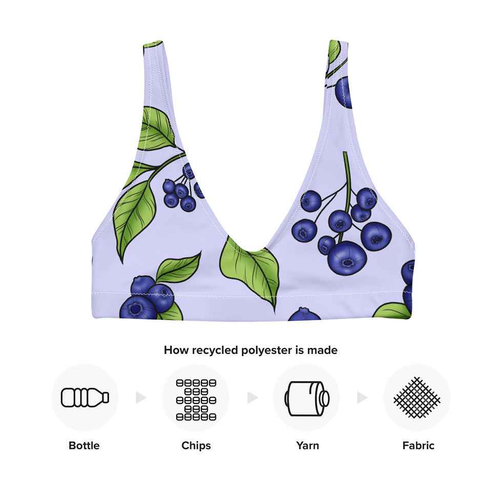 Thumbnail: Botanical Blueberry Recycled Padded Bikini Top