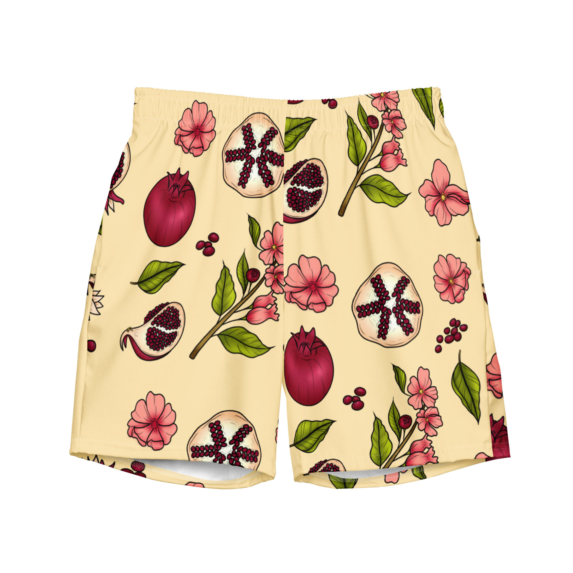 Botanical Pomegranate Recycled Swim Trunks