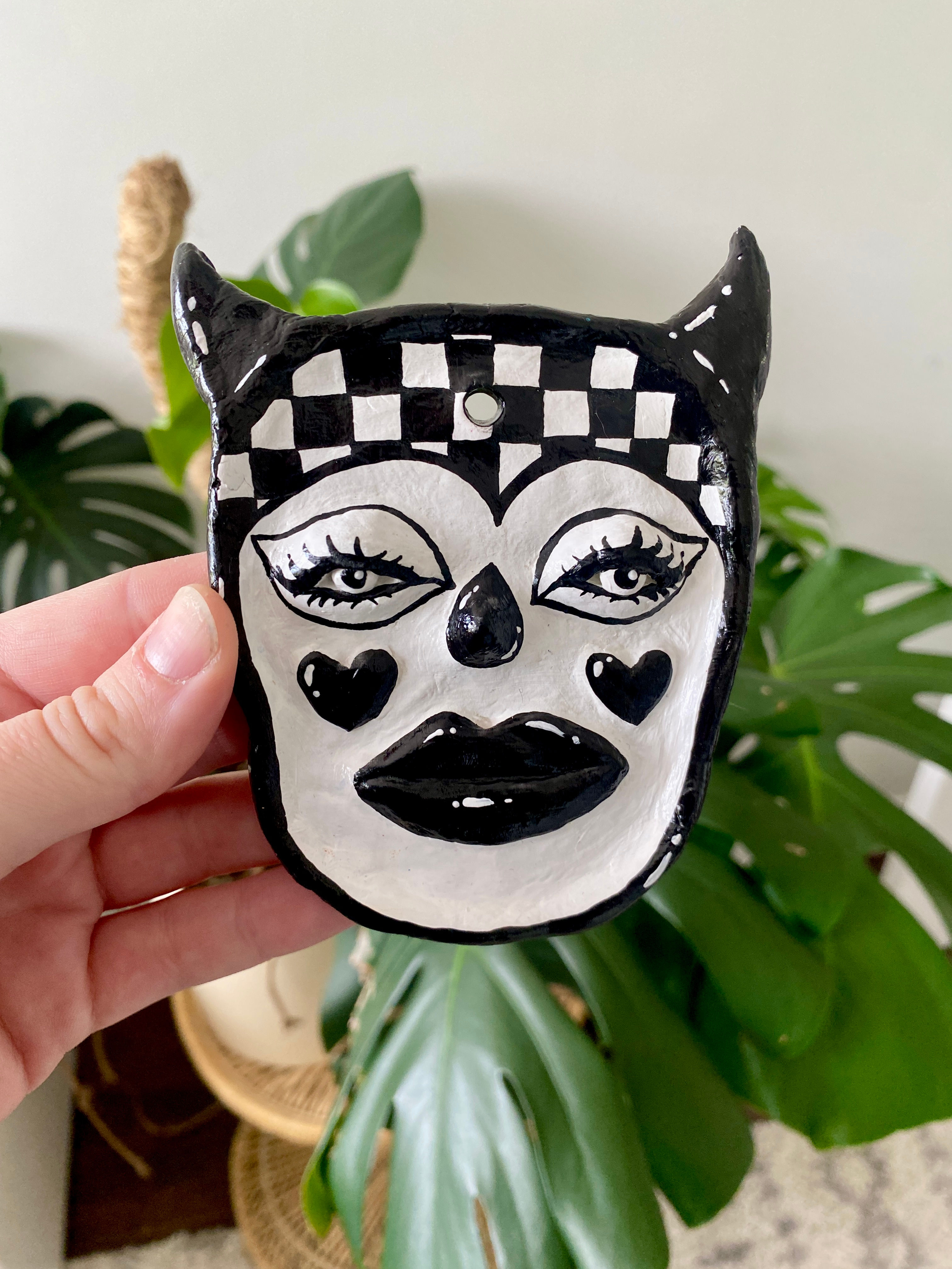 Asexual Goth Girl Clay Wall Hanging