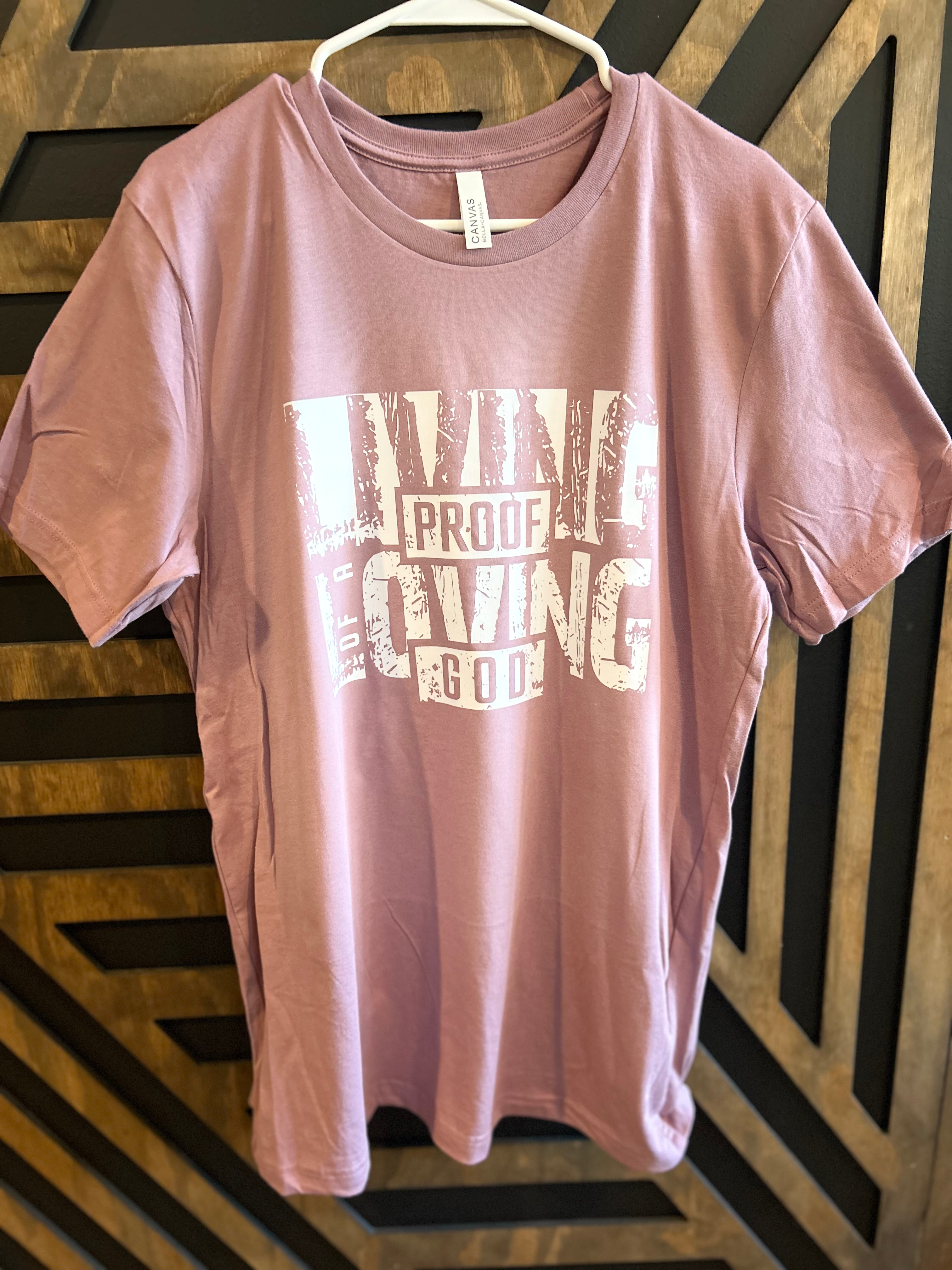 Living Proof Of A Living God pink tee