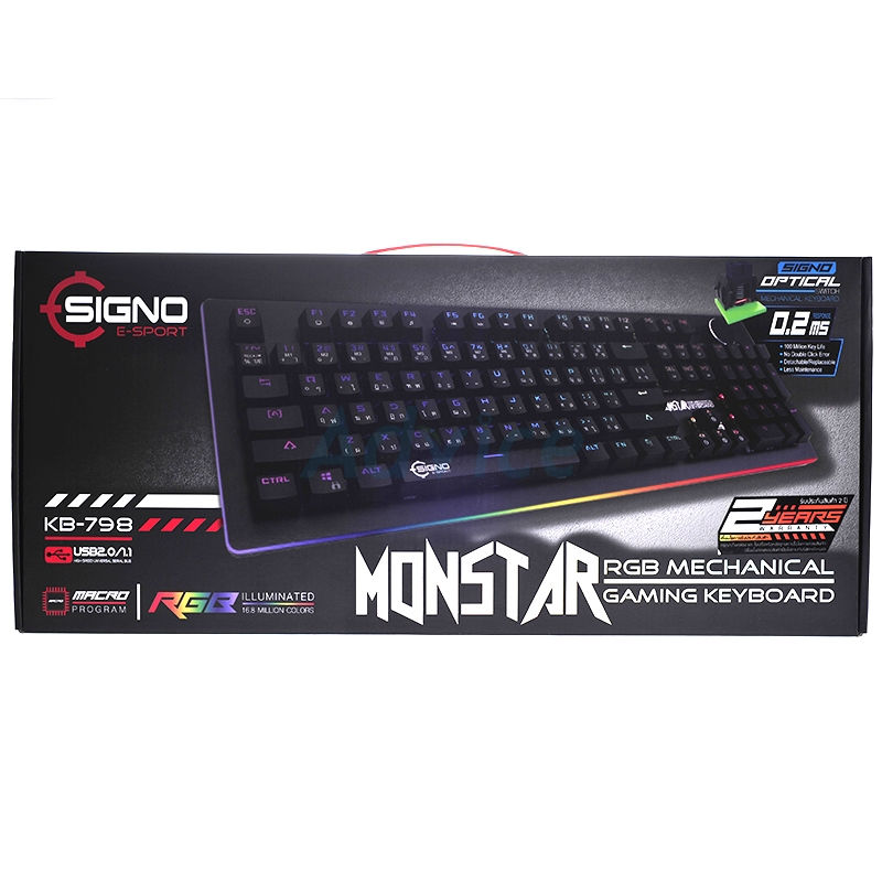 Thumbnail: KEYBOARD SIGNO E-SPORT KB-788 MAXSTER คีย์บอร์ดสำหรับเล่นเกมส์ ประกัน 2Y