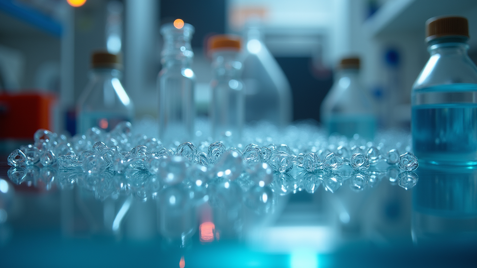 Close-up view of a laboratory setup for peptide synthesis