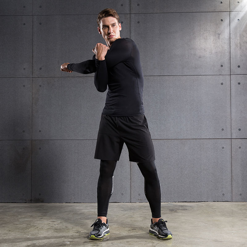 Miniatura: Compression Running Top Men Long Sleeve Shirt For Male Gym Clothing Quick Dry Sp