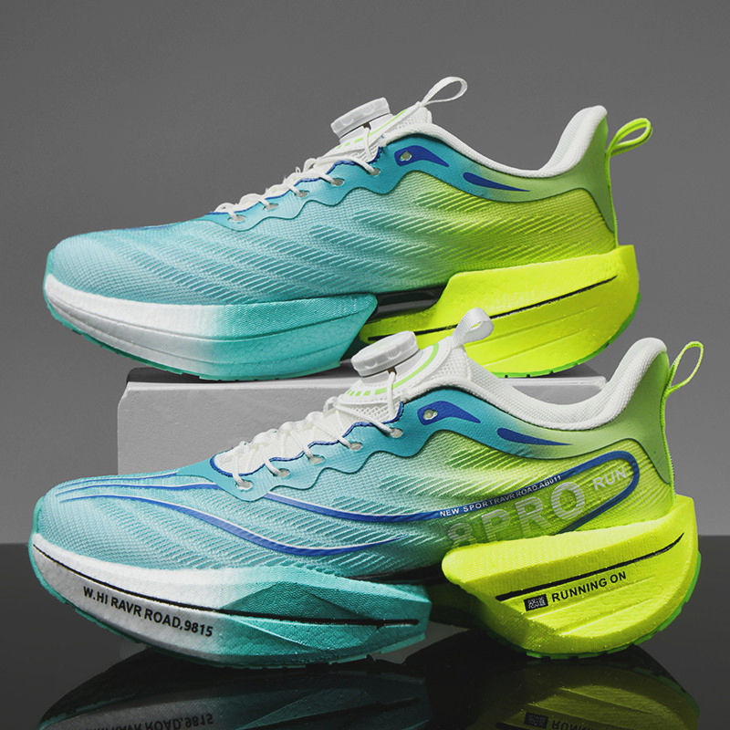 Miniatura: Men Running Shoes New Breathable Marathon Carbon Plate Sports Lightweight Mesh S