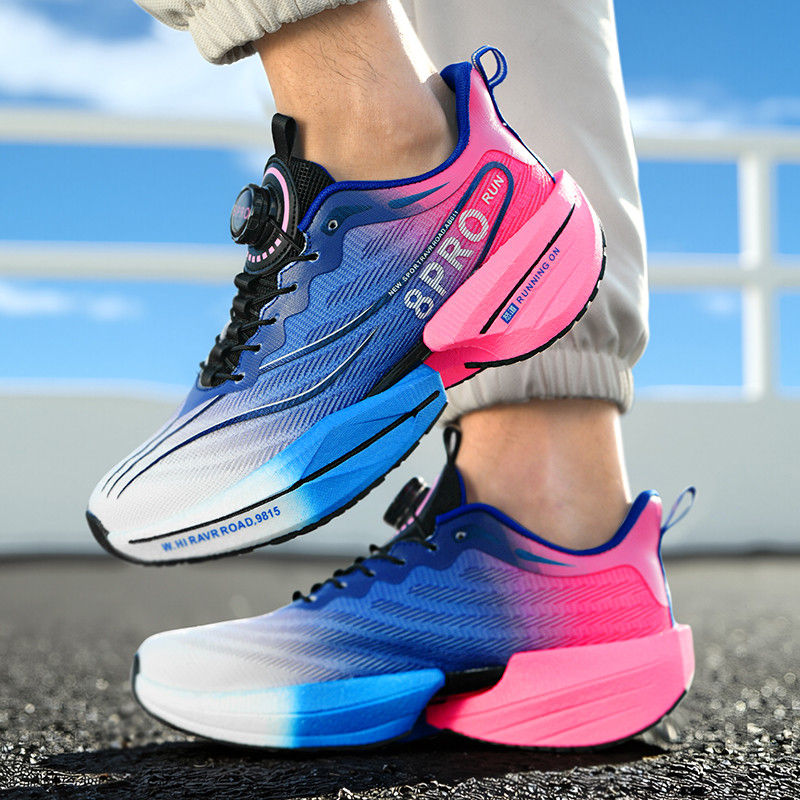 Miniatura: Men Running Shoes New Breathable Marathon Carbon Plate Sports Lightweight Mesh S