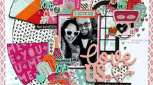 Love Us: A Bright & Playful Wedding Scrapbook Layout | Debbi Tehrani