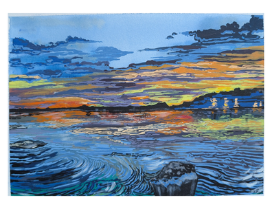 sunset, lake Erie, beautiful 