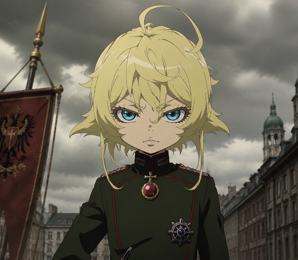 Low-angle view of a young adventurer standing at a crossroads between a castle, a battlefield, and a floating island