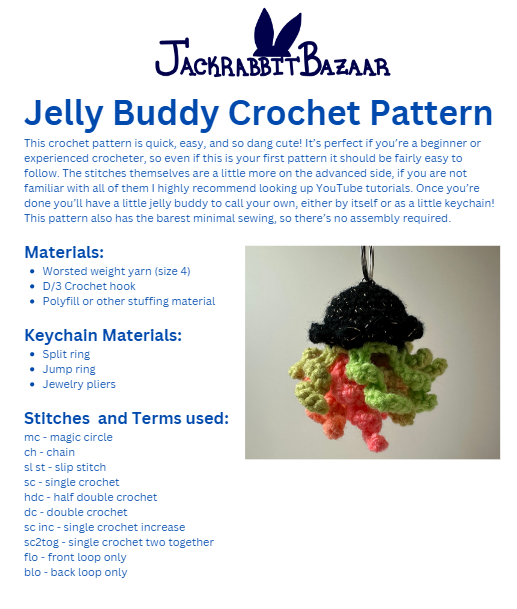 Jelly Buddy Crochet Pattern PDF