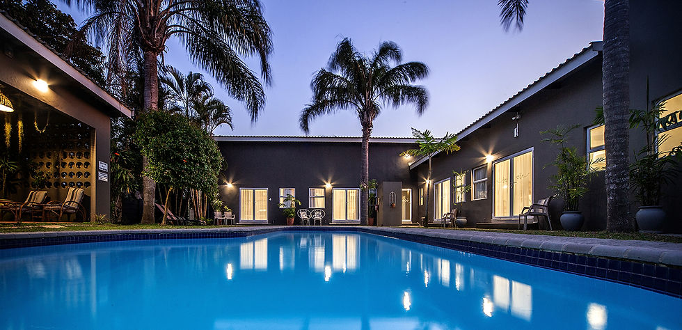 Pool view at night