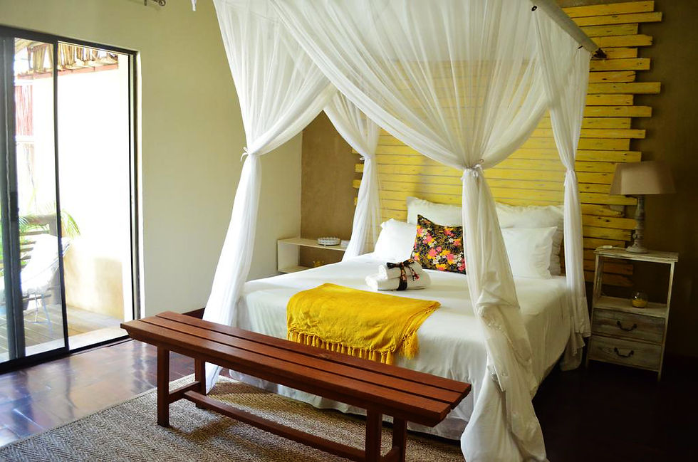 Bedroom with yellow details