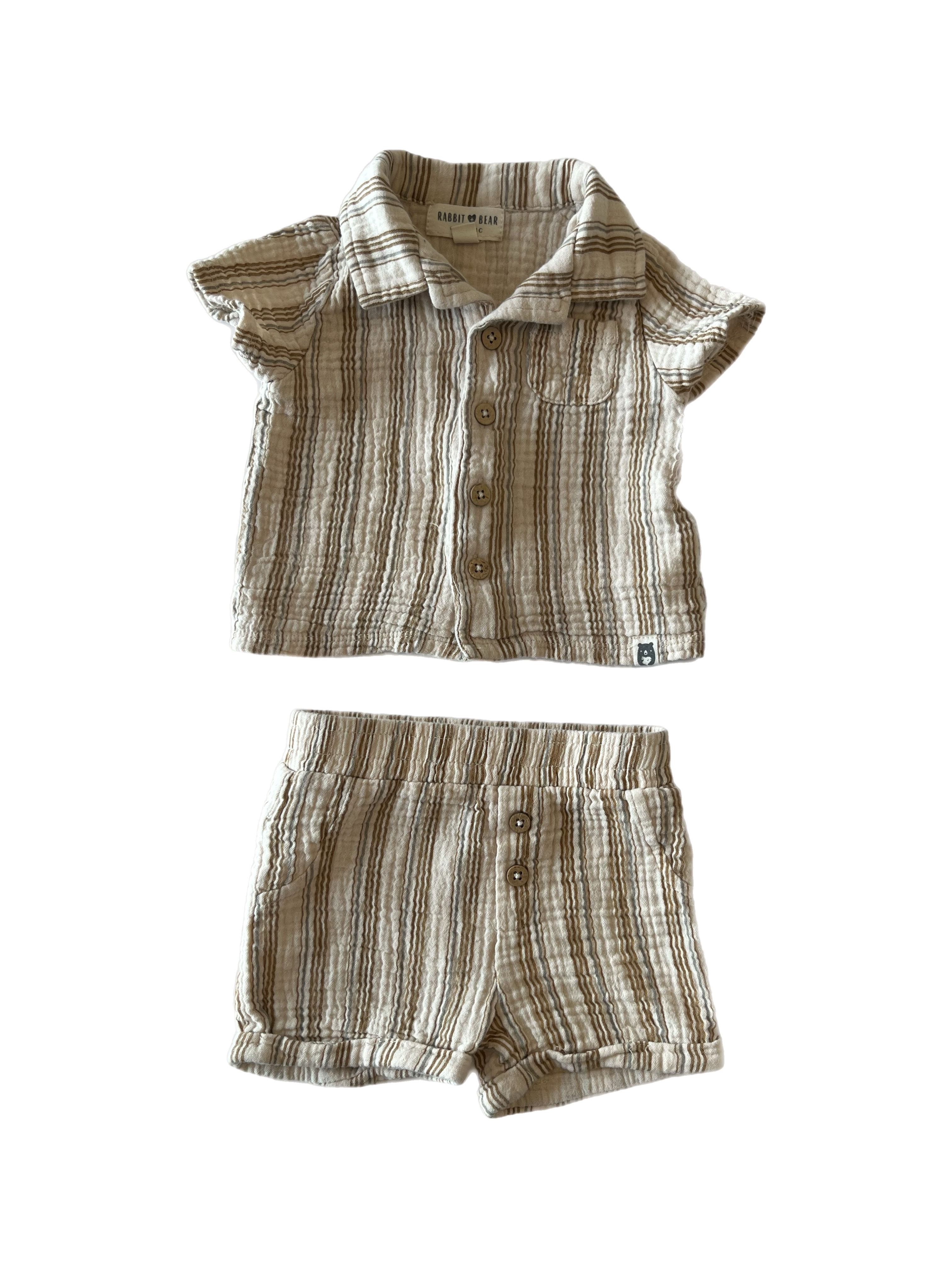 Rabbit Bear Organic muslin set 6-9m