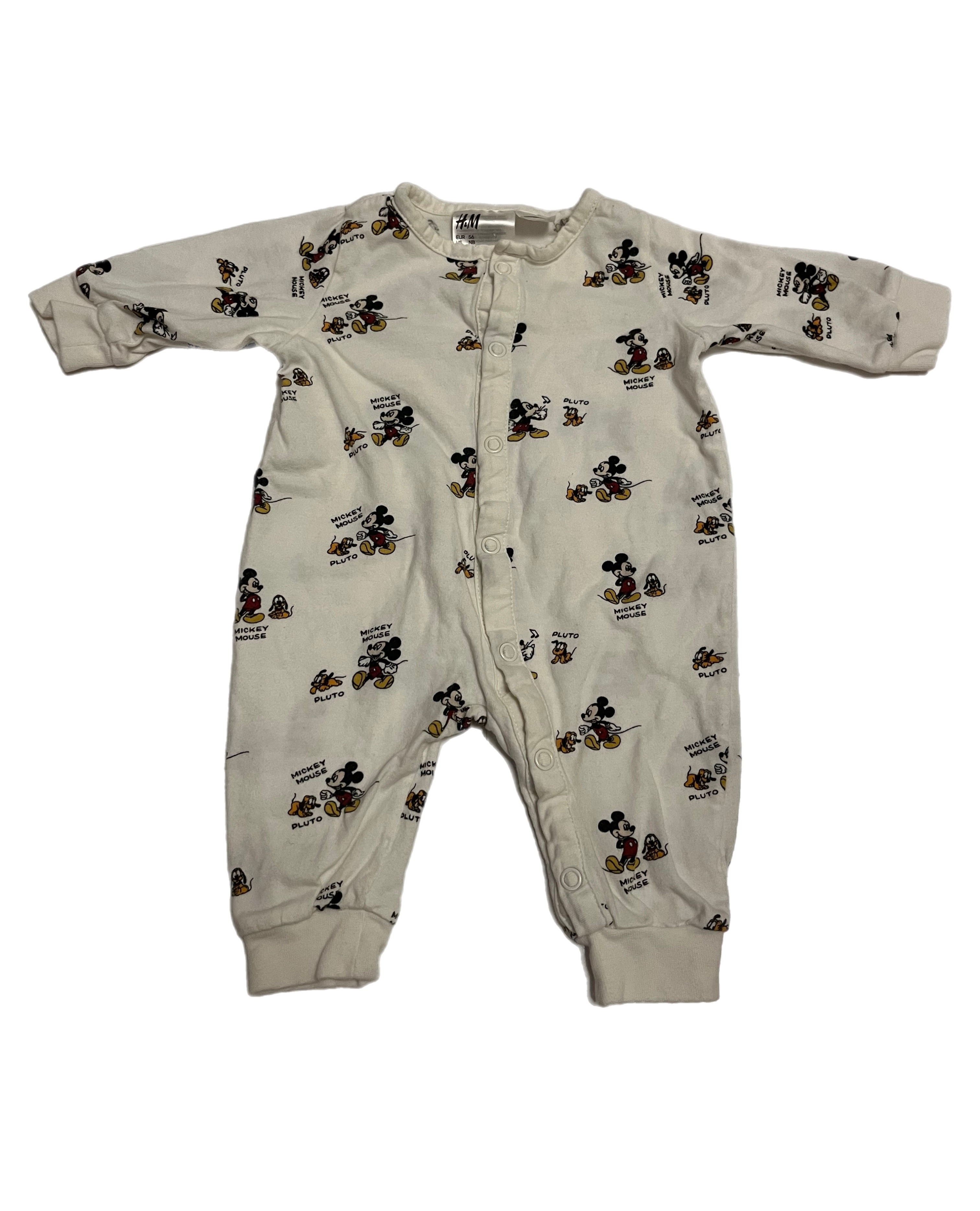 H&M Mickey & Pluto newborn jumpsuit