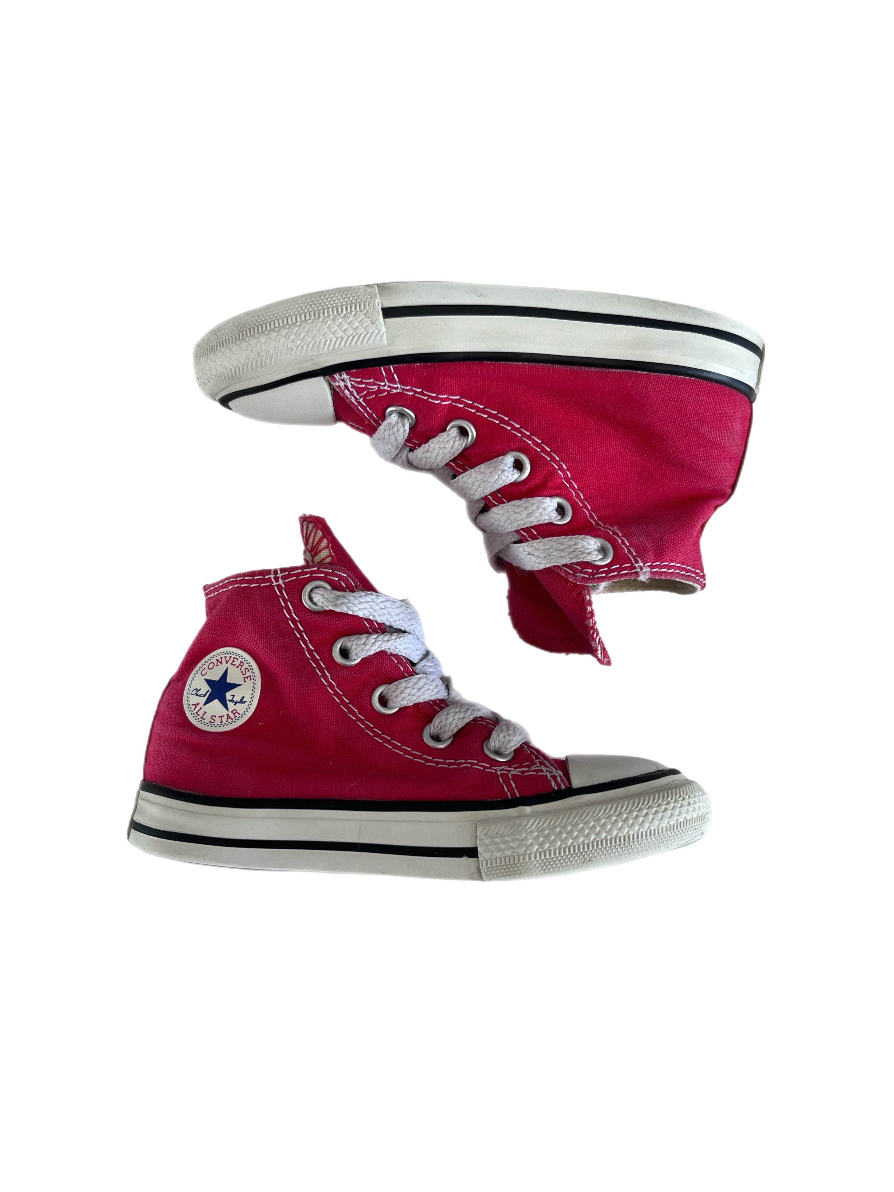 Converse red high tops kids 7c