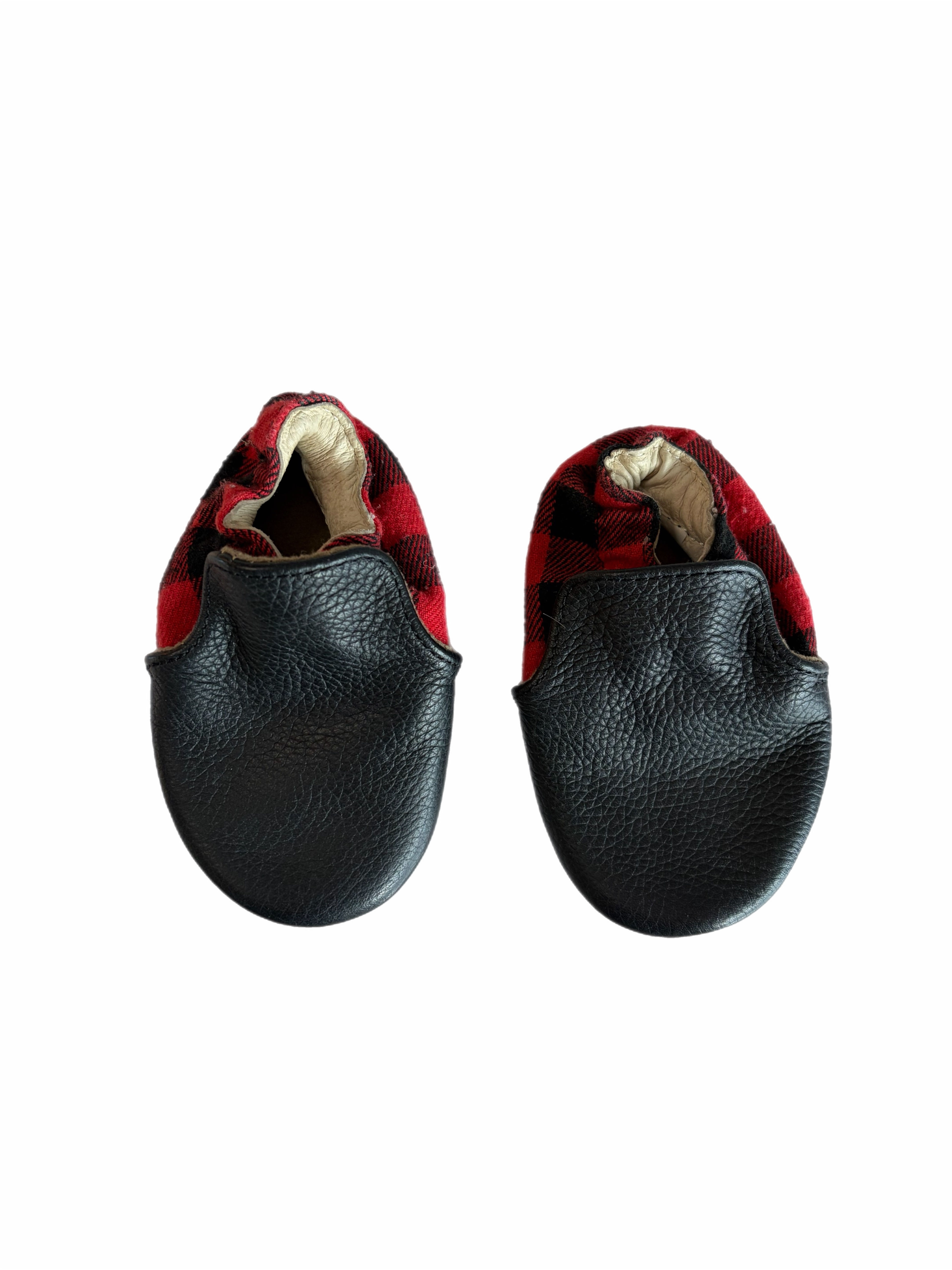 Robeez leather plaid shoes 0-6m