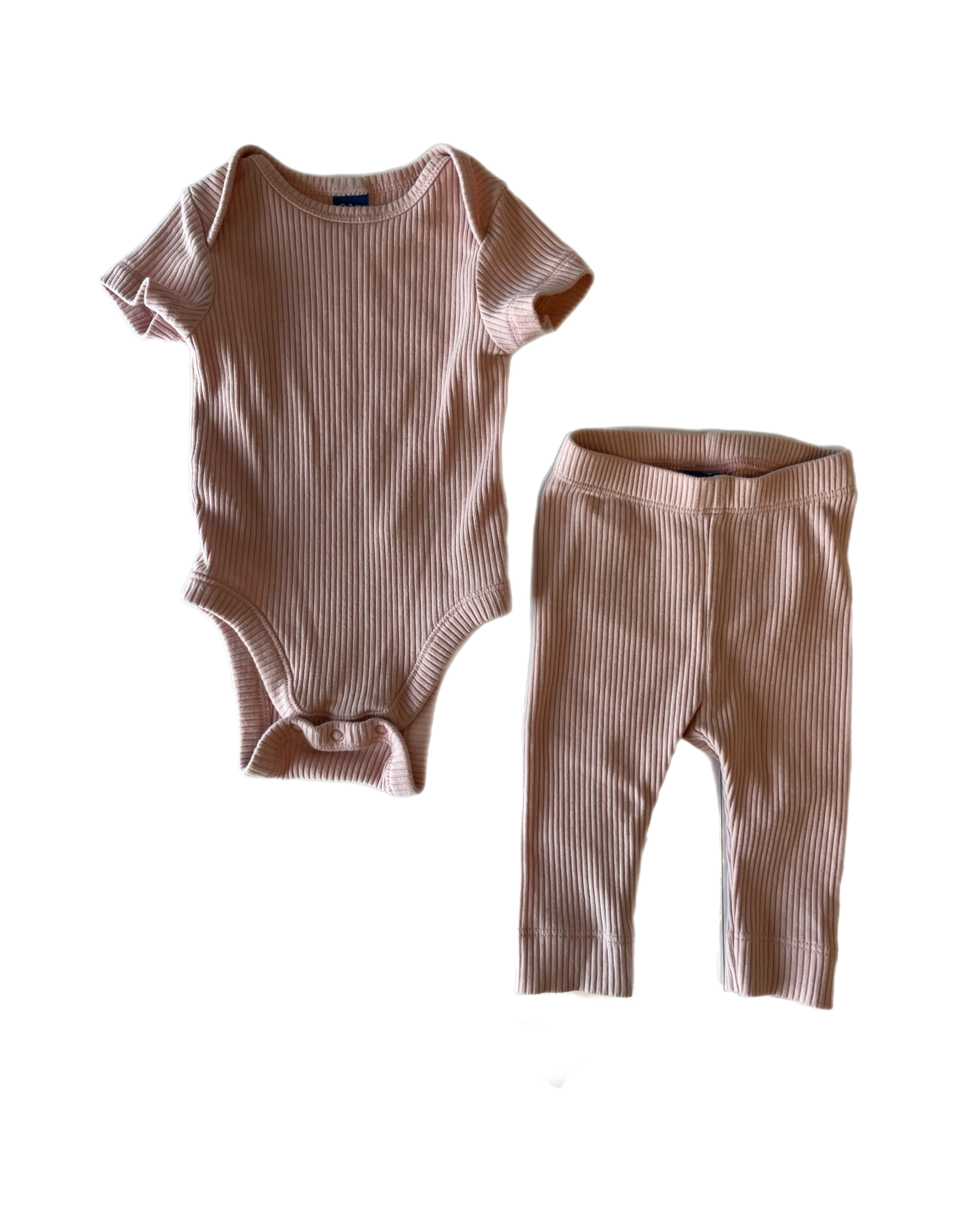 Old Navy pink 0-3m ribbed set