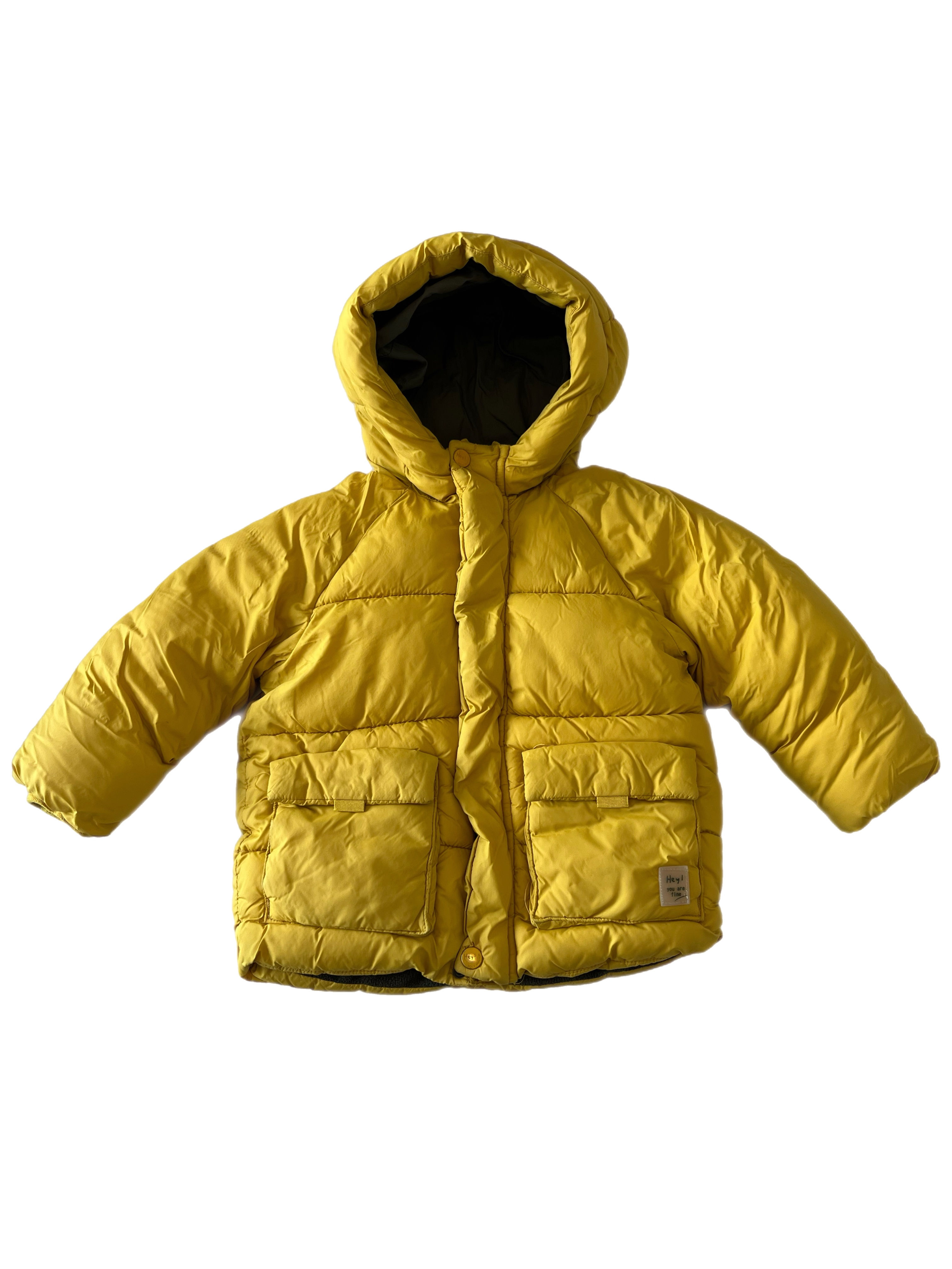 ZARA yellow puffer jacket 18-24m