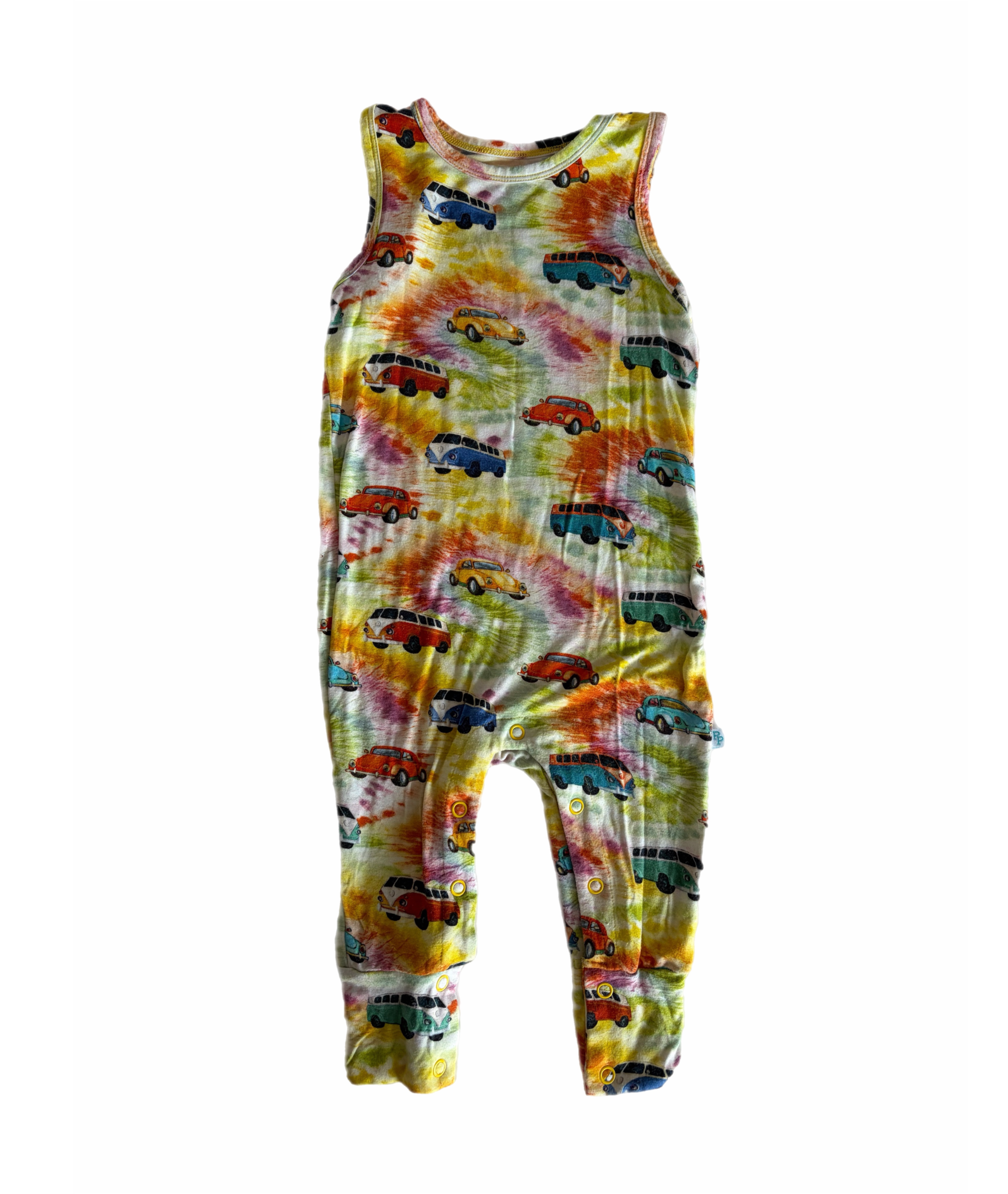 Posh Peanut bamboo cars tank romper 12-18m