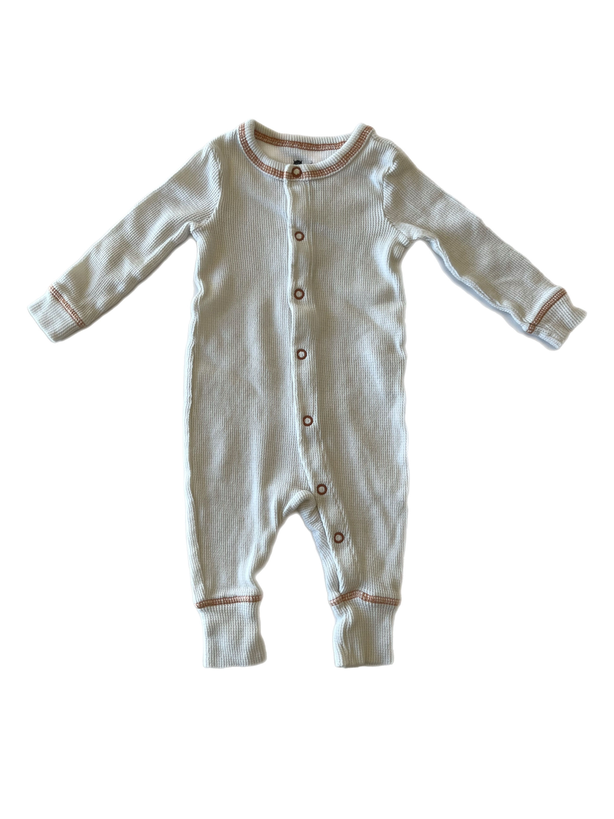 RISE little earthling waffle romper 6-9m