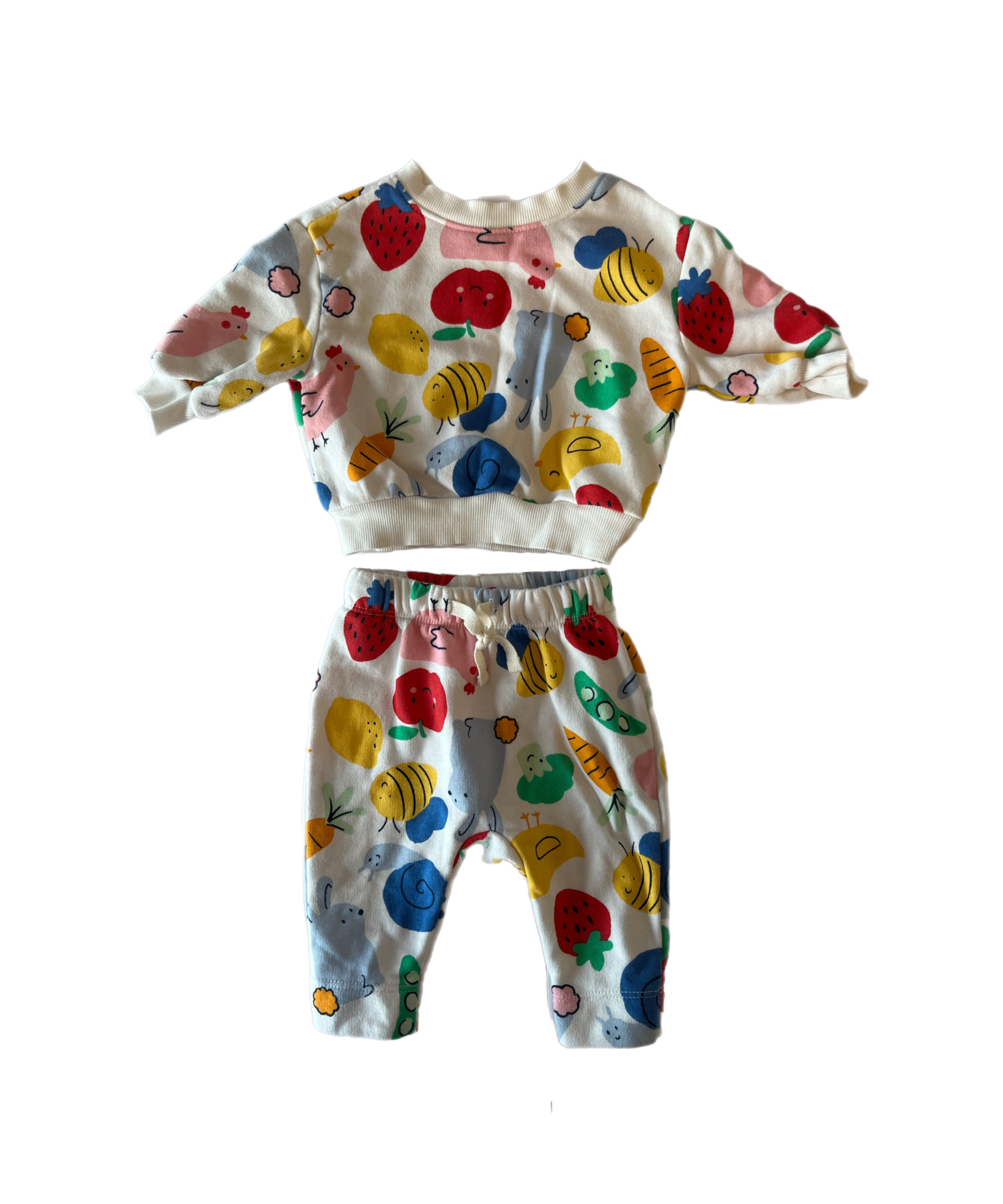 Old navy fruit sweatsuit 0-3m