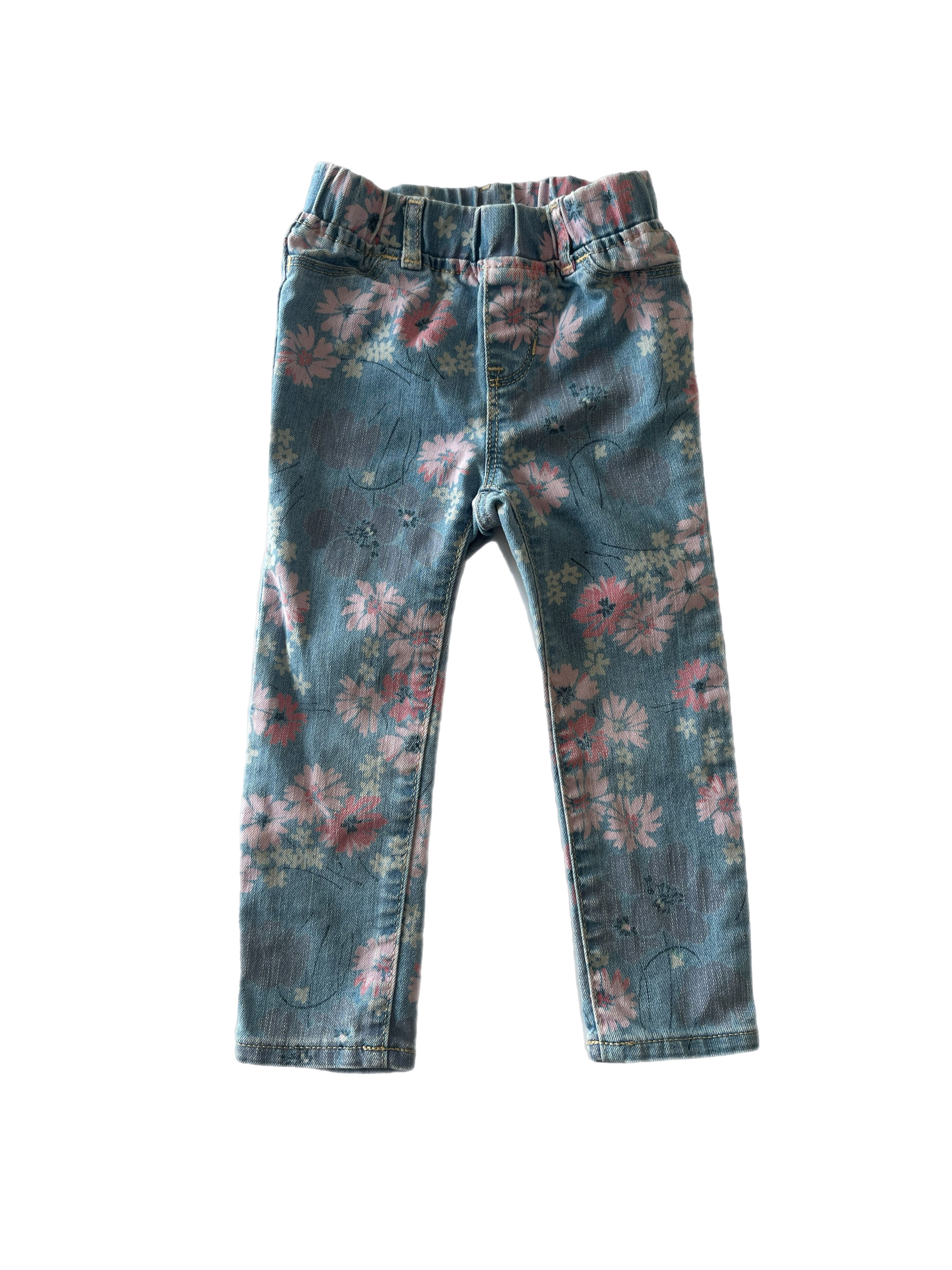 Gap denim floral jeggings 3T