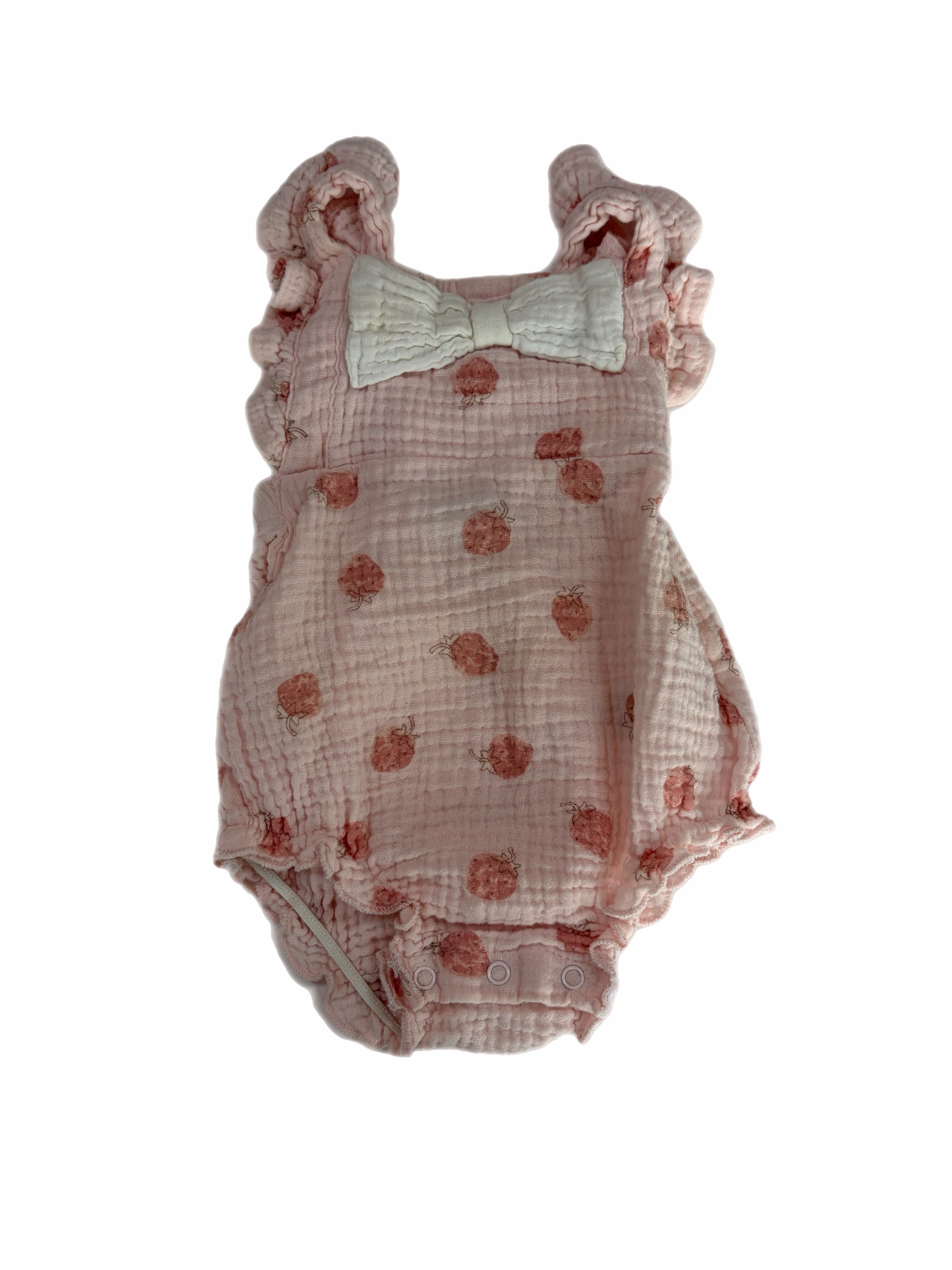 Emily & Oliver bow romper 6-9m