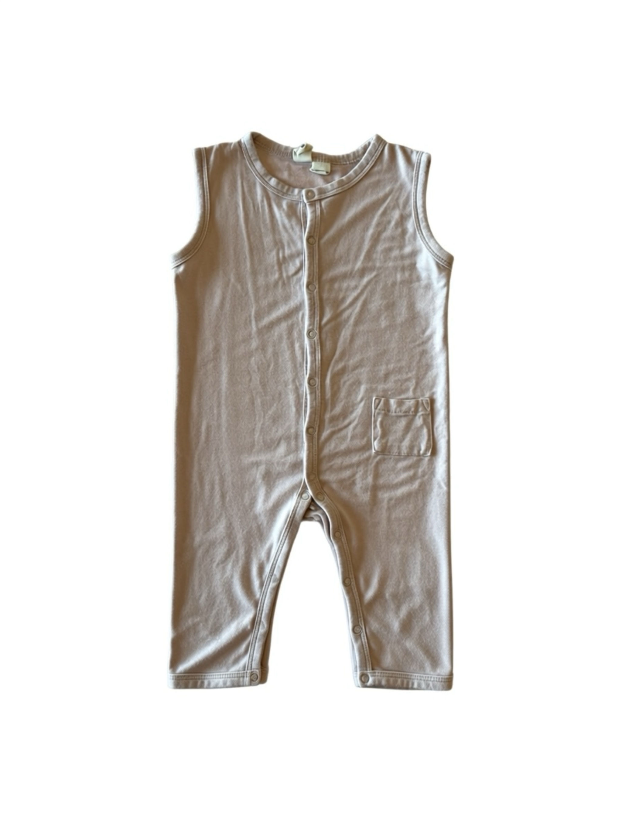 Kyte bamboo pale pink sleeveless romper 6-12m