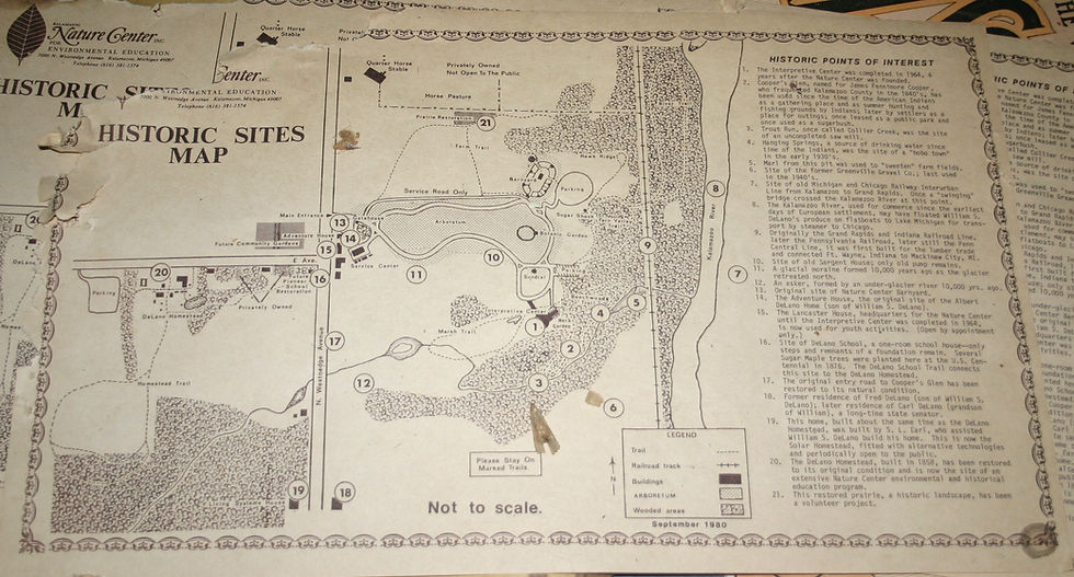 1980 map, Kalamazoo Nature Center