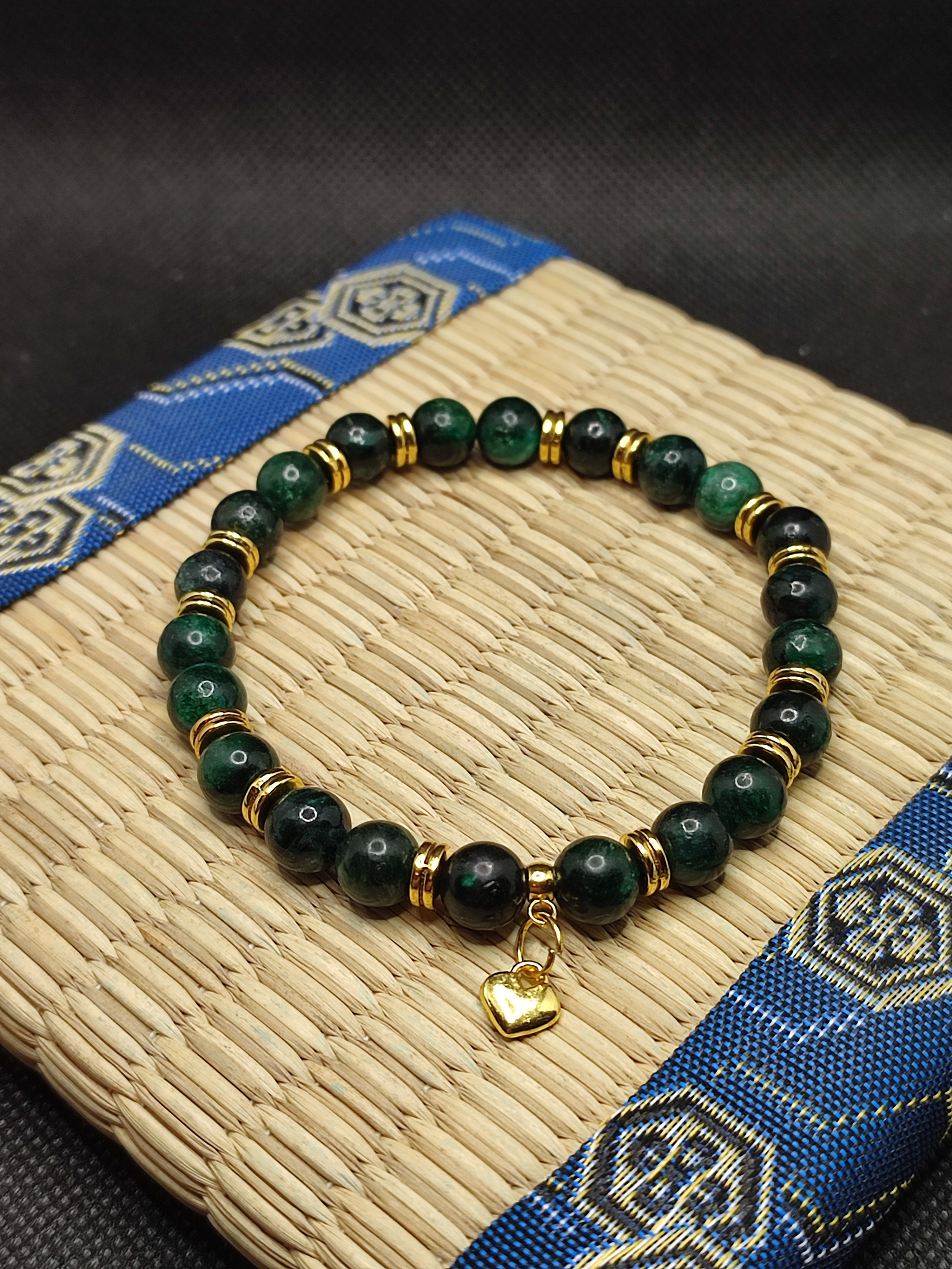 Bracelet en perles d'émeraude d' Afrique grande qualité
