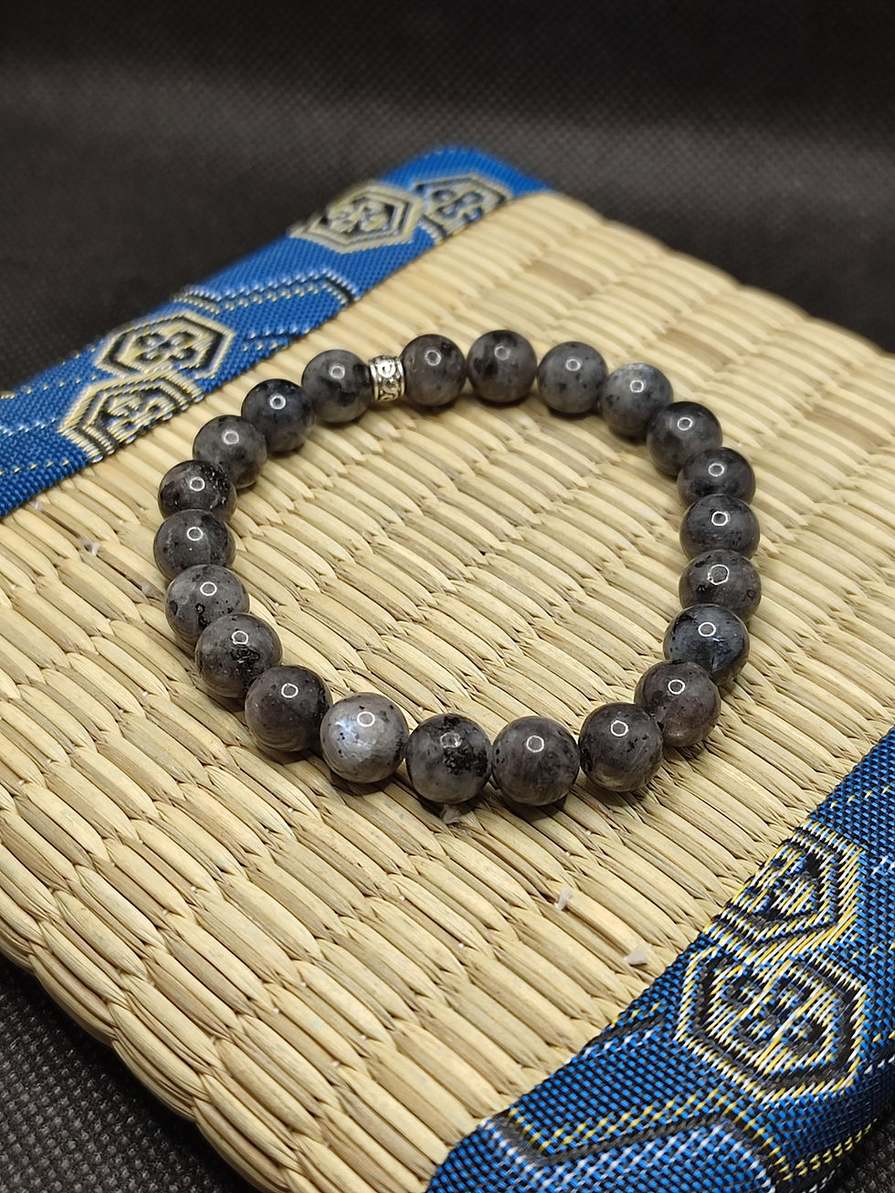 Miniature : bracelet en larvikite, bracelet contre l' hyper tension, stop tabac, 6mm ou 8 mm