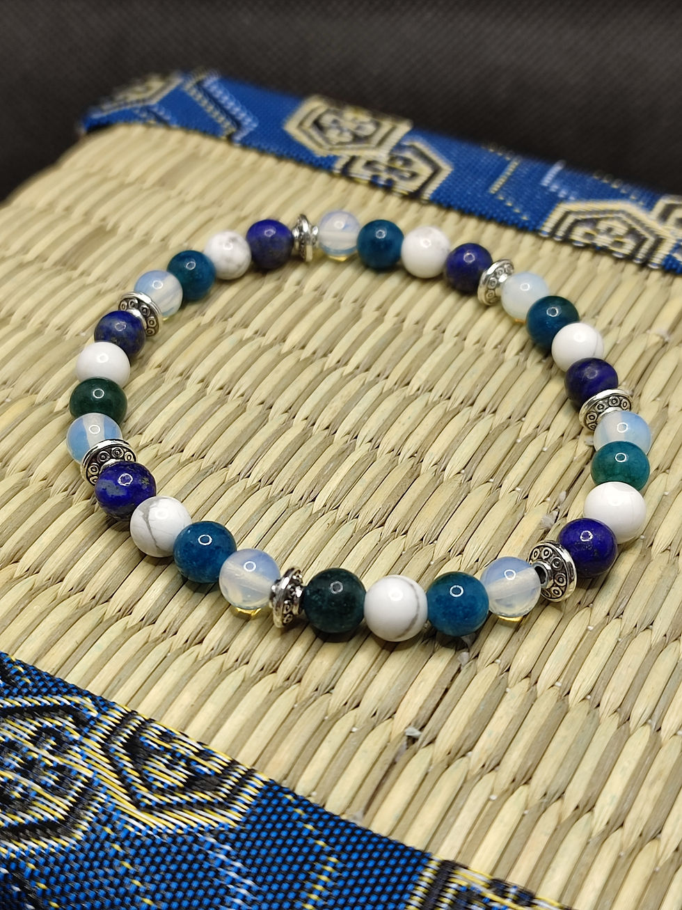 Miniature : bracelet pour perdre du poids, Howlite, Apatite, Lapis lazuli , quartz blanc