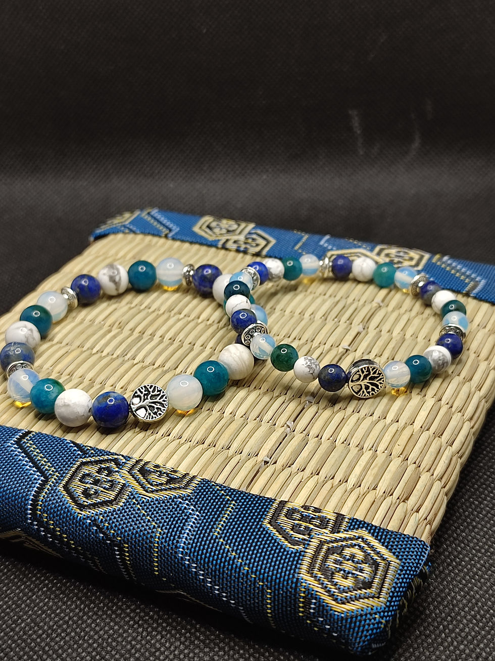 Miniature : bracelet pour perdre du poids, Howlite, Apatite, Lapis lazuli , quartz blanc