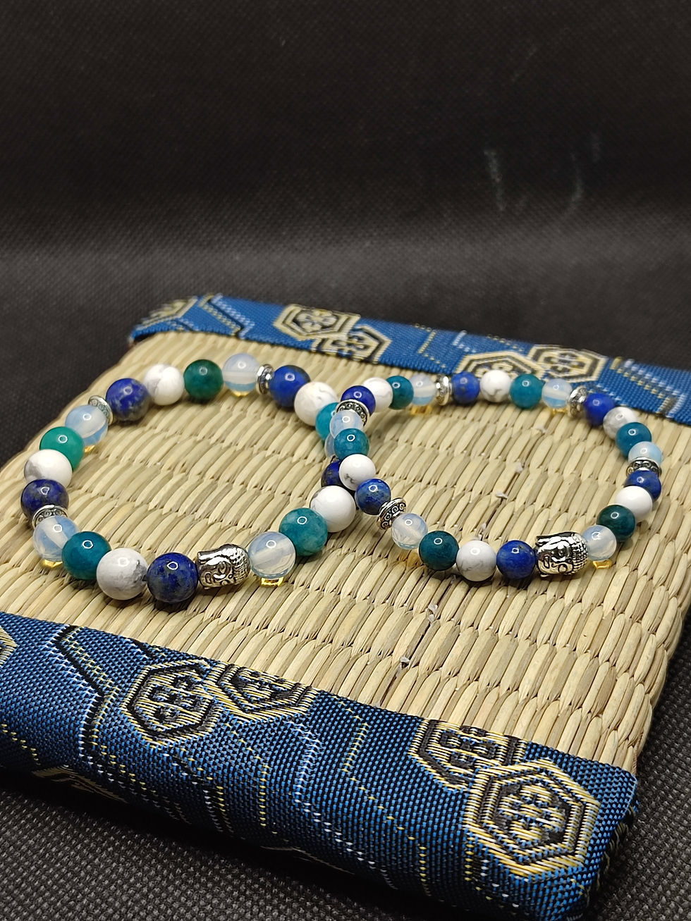Miniature : bracelet pour perdre du poids, Howlite, Apatite, Lapis lazuli , quartz blanc