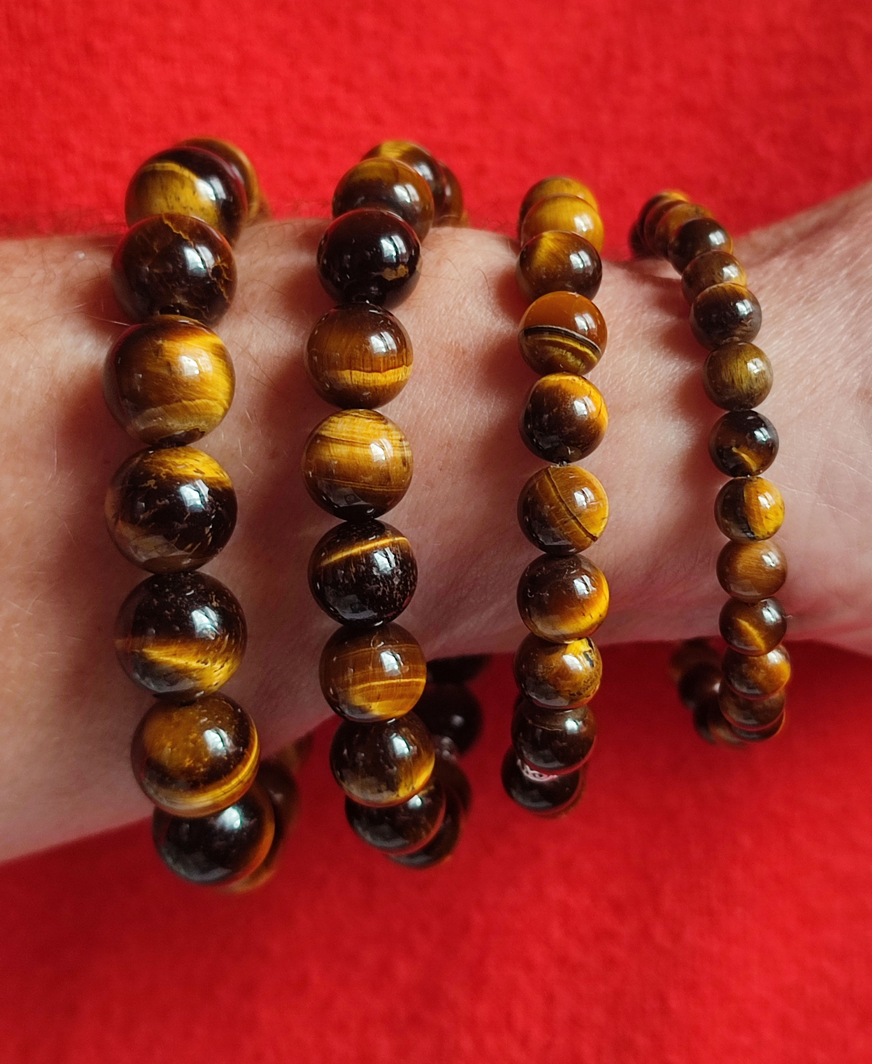 Bracelet oeil de tigre artisanal en perles naturelles. A partir de 13,90€