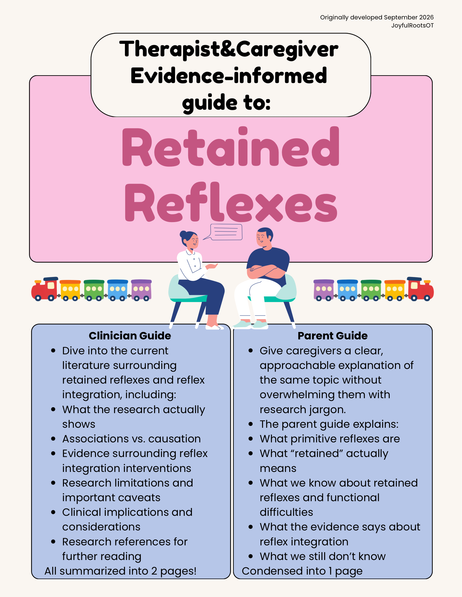 BUNDLE Caregiver & Therapist Evidence-Informed Guides: Retained Reflexes