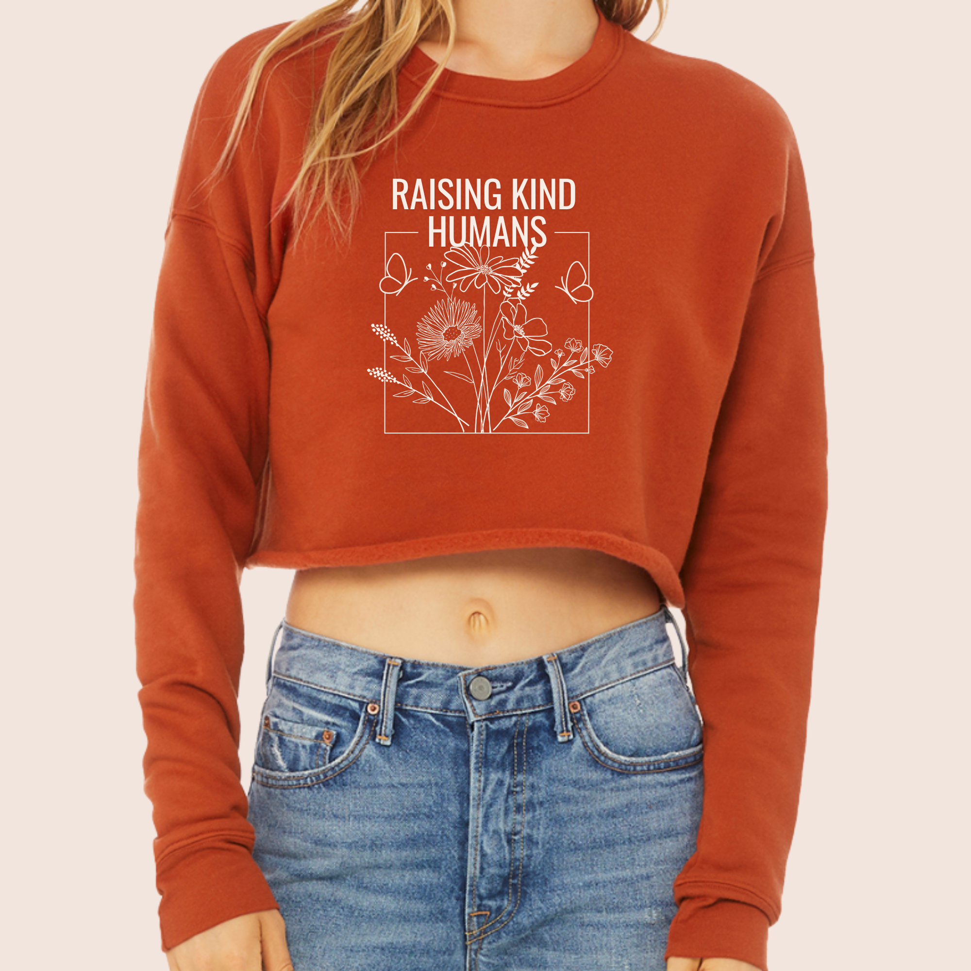 Raising Kind Humans Cropped Fleece