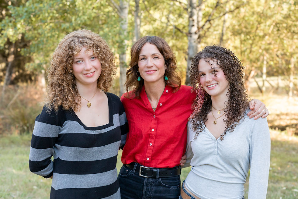 mom and two daughters