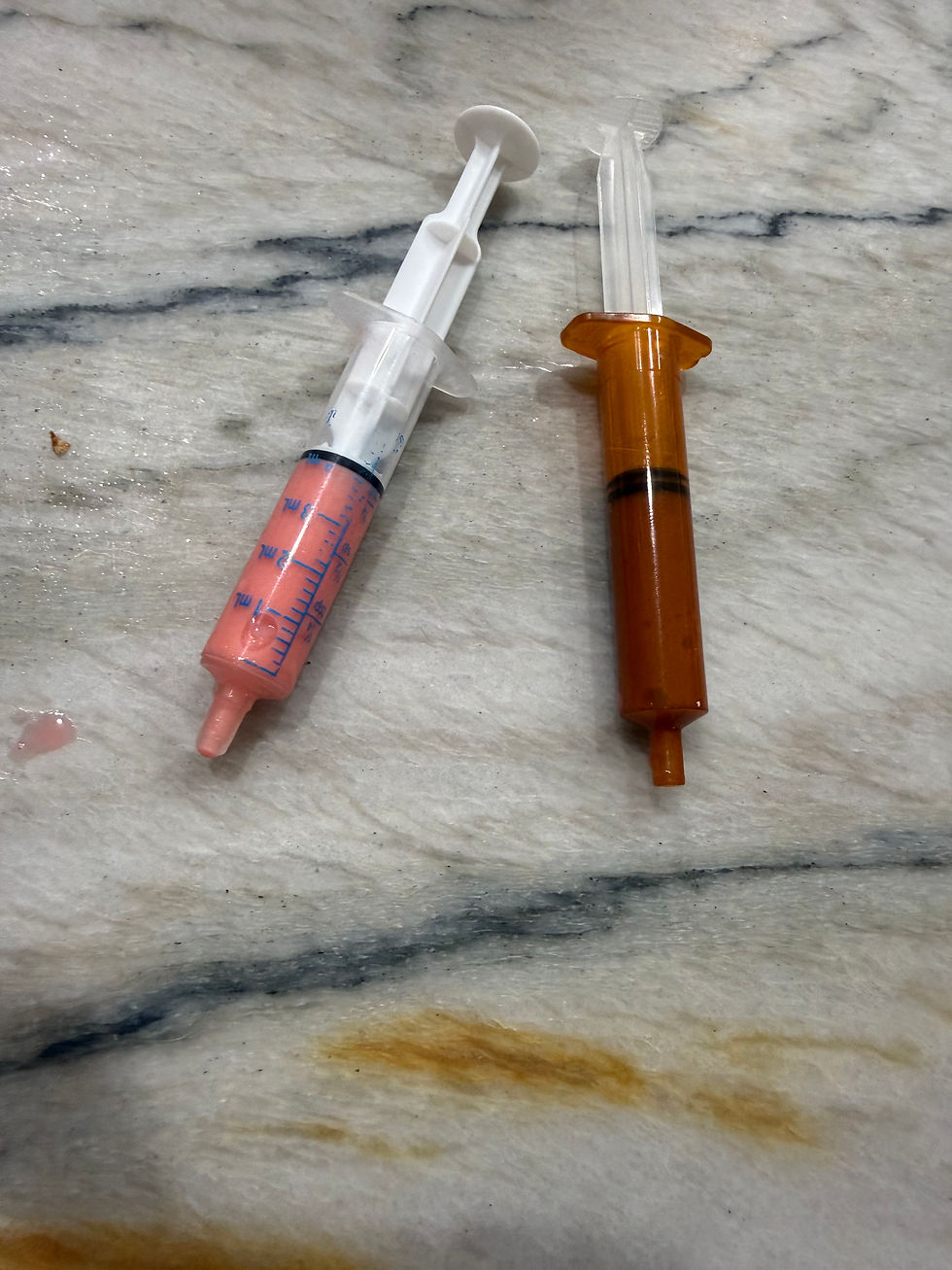 Syringes of chemo and antibiotics