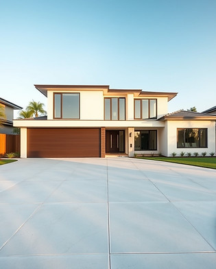 Modern home with a super clean Concrete driveway .jpg