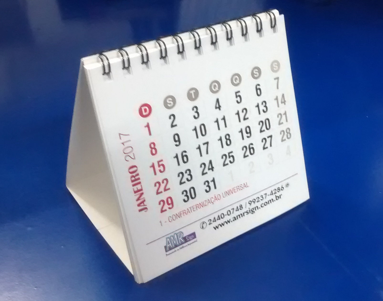 25 CALENDÁRIO DE MESA WIRE-O - 12 páginas