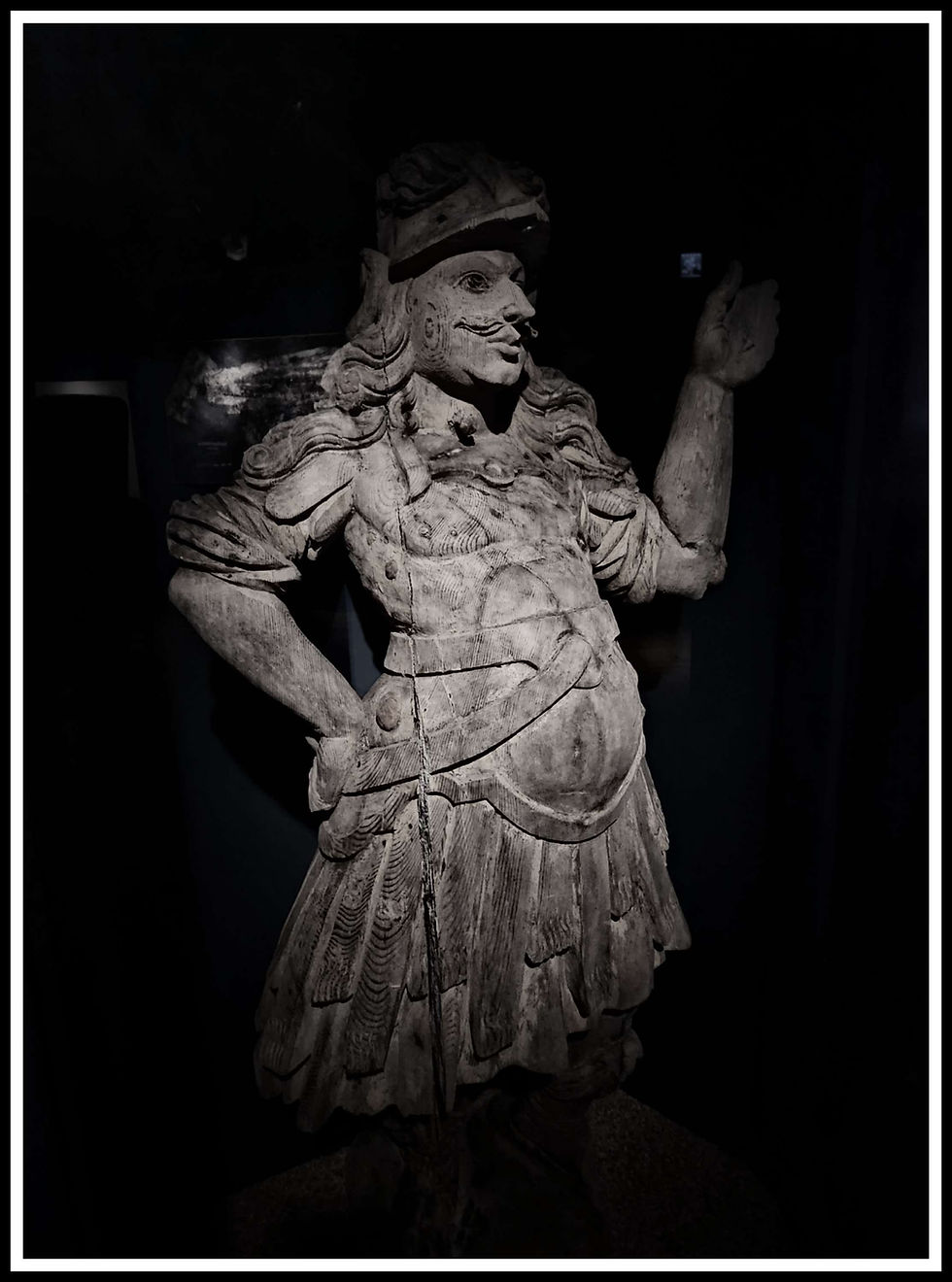 A wooden sculpture from the wreck