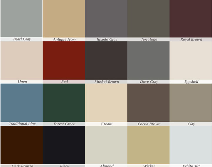 Gutters Unlimited Plus Naples Color Options