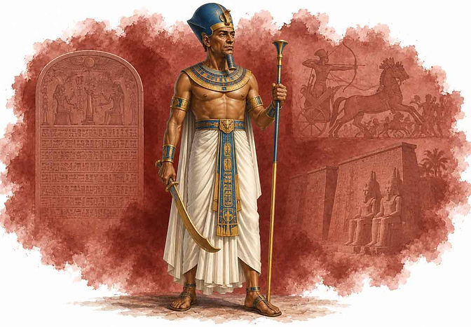 Merneptah, the Egyptian pharaoh and successor of Ramesses II, remembered for military campaigns and a celebrated victory inscription.