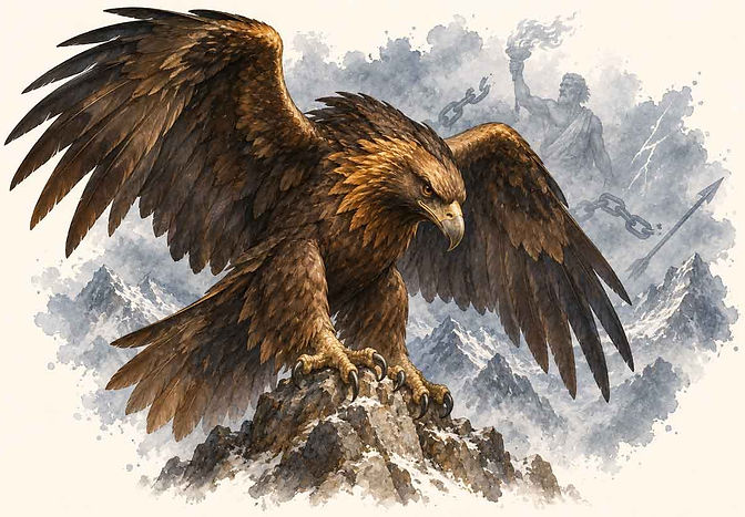 Caucasian Eagle, the mythological bird that tormented Prometheus